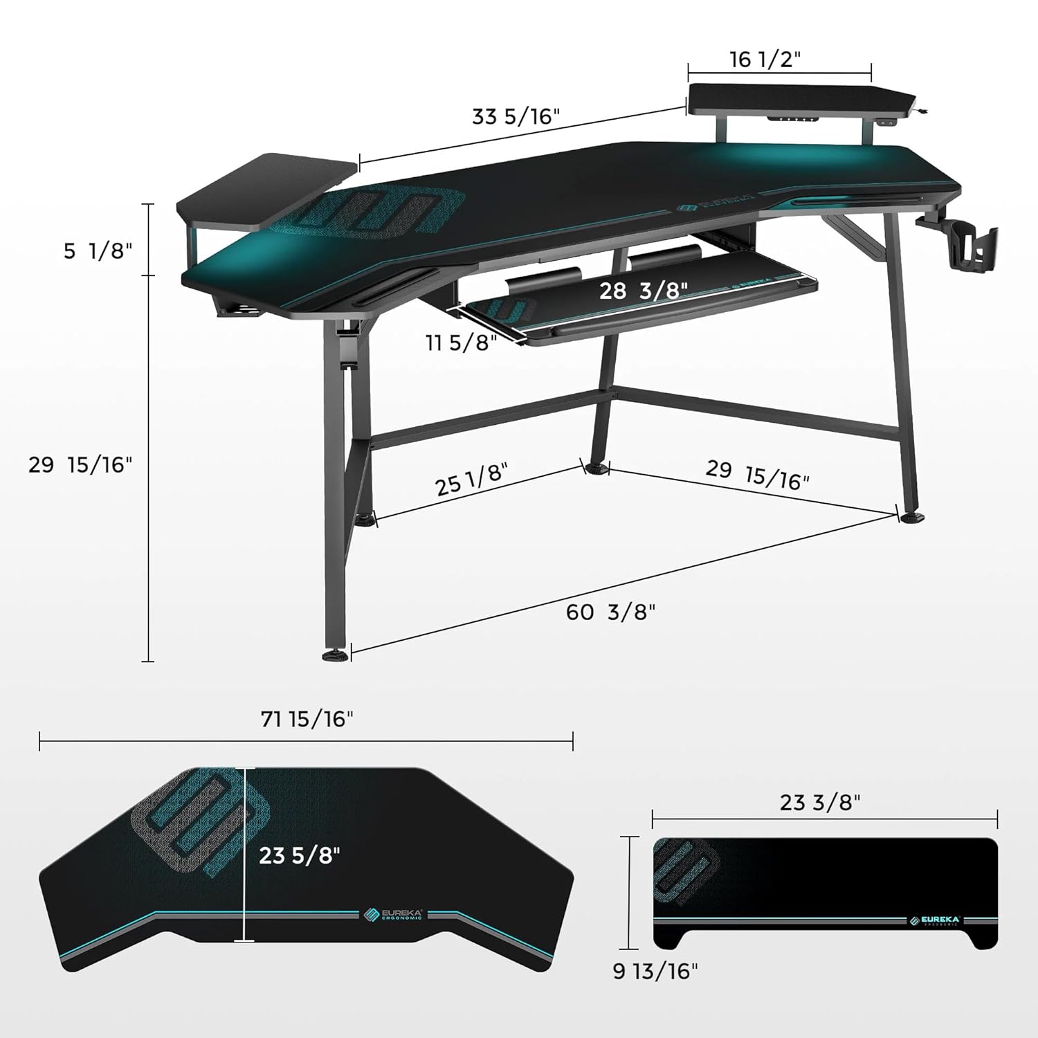 طاولة ألعاب مع رف لوحة مفاتيح  - مراجعة Headphone Stand Desk وسعره