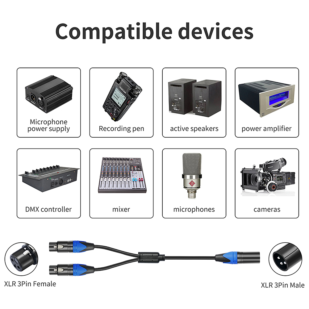 كابل تقسيم XLR بطول 50 سم، منف - مراجعة Audio Splitter Y وسعره