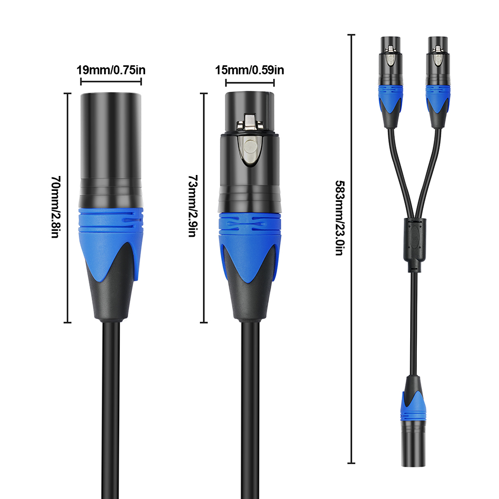 كابل تقسيم XLR بطول 50 سم، منف - مراجعة Audio Splitter Y وسعره